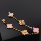 ¡®Jewelicorn¡¯CLOVER BRACELET 5 MOTIF PINK AND PINK GOLD