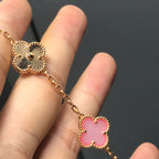 ¡®Jewelicorn¡¯CLOVER BRACELET 5 MOTIF PINK AND PINK GOLD