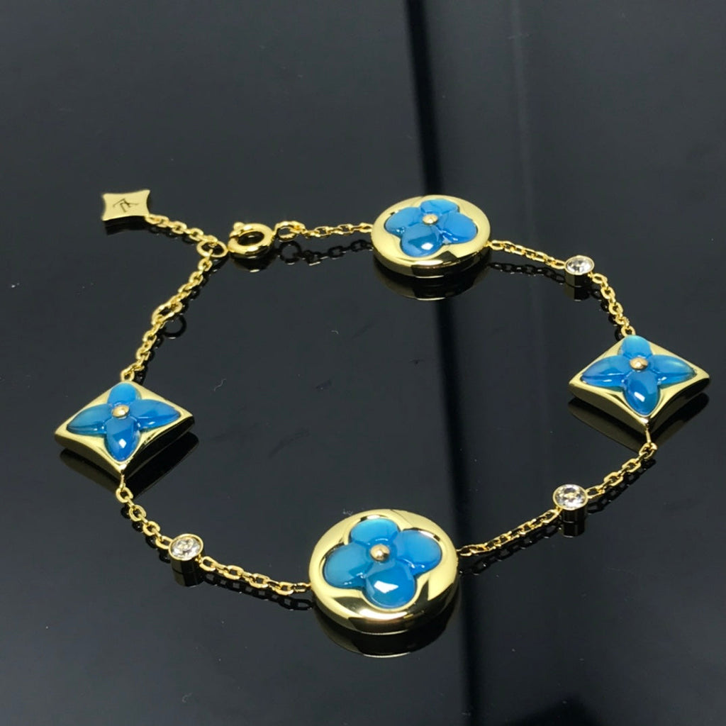 ¡®Jewelicorn¡¯STAR AND SUN 4 MOTIF BLUE BRACELET