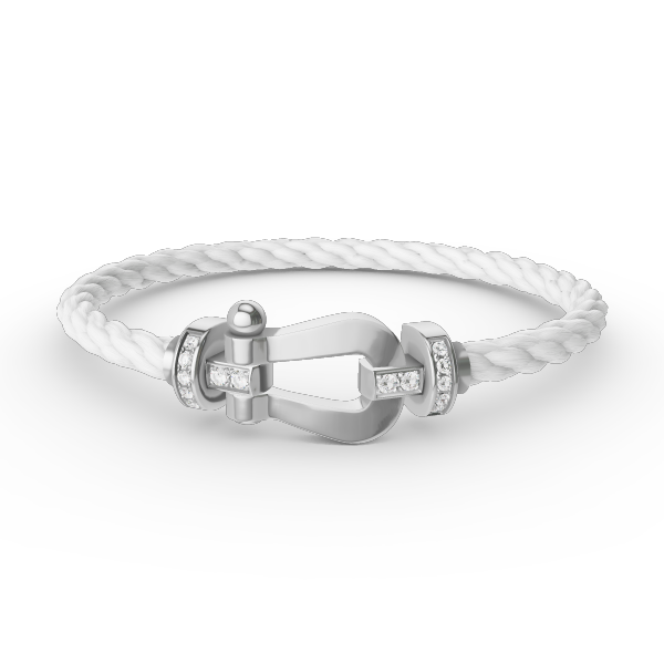 ¡®Jewelicorn¡¯FORCE LARGE HORSESHOE HALF DIAMOND BRACELET SILVER