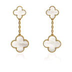 ¡®Jewelicorn¡¯CLOVER 2 MOTIF WHITE MOP EARRINGS