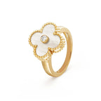 ¡®Jewelicorn¡¯CLOVER PINK MOP RING GOLD DIAMOND